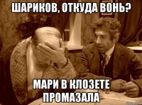 шариков, откуда вонь? мари в клозете промазала
