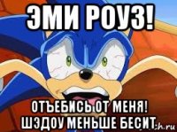 эми роуз! отъебись от меня! шэдоу меньше бесит