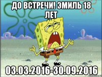 до встречи! эмиль 18 лет 03.03.2016-30.09.2016