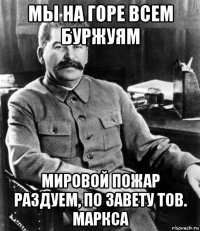 мы на горе всем буржуям мировой пожар раздуем, по завету тов. маркса