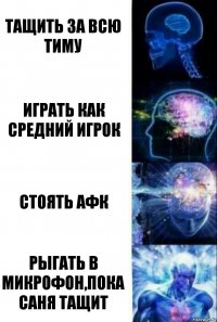 Тащить за всю тиму Играть как средний игрок Стоять афк Рыгать в микрофон,пока саня тащит