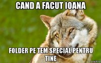 cand a facut ioana folder pe tem special pentru tine