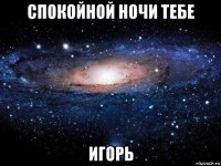 спокойной ночи тебе игорь