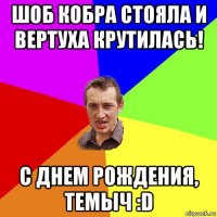 шоб кобра стояла и вертуха крутилась! с днем рождения, темыч :d