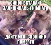 синок вставай! залишилась 1 кімната дайте мені спокійно померти