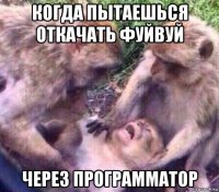 когда пытаешься откачать фуйвуй через программатор