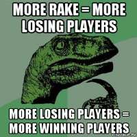 more rake = more losing players more losing players = more winning players