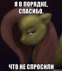 я в порядке, спасибо, что не спросили
