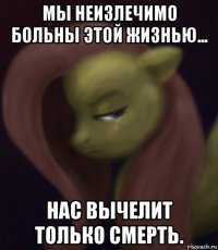 мы неизлечимо больны этой жизнью... нас вычелит только смерть.