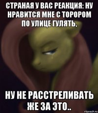 страная у вас реакция: ну нравится мне с торором по улице гулять, ну не расстреливать же за это..