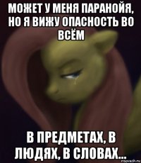 может у меня паранойя, но я вижу опасность во всём в предметах, в людях, в словах...