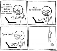 О, новая диагностика! Сейчас покажу все свои знания! Суд присяжных? Практика? 