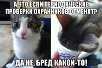 а что если периодические проверки охранников отменят? да не, бред какой-то!
