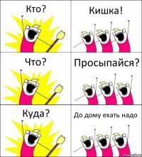 Кто? Кишка! Что? Просыпайся? Куда? До дому ехать надо