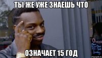 ты же уже знаешь что означает 15 год