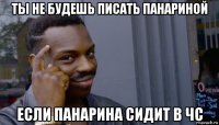 ты не будешь писать панариной если панарина сидит в чс