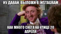 ну давай, выложи в instagram как много снега на улице 20 апреля