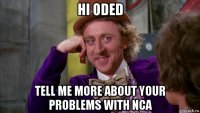 hi oded tell me more about your problems with nca