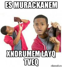 es murackanem xndrumem layq tveq