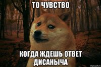 то чувство когда ждешь ответ дисаныча