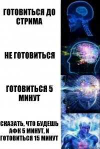 готовиться до стрима не готовиться готовиться 5 минут сказать, что будешь афк 5 минут, и готовиться 15 минут