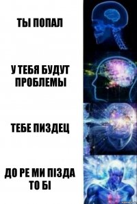 Ты попал У тебя будут проблемы Тебе пиздец до ре ми пiзда то бi