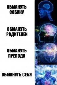 Обмануть собаку Обмануть родителей Обмануть препода Обмануть себя