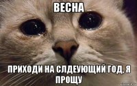 весна приходи на слдеующий год, я прощу