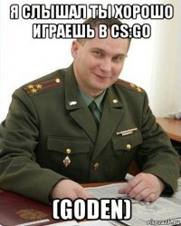 я слышал ты хорошо играешь в cs:go (goden)