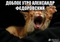 добпое утро александр федоровский 