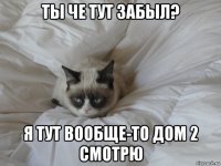 ты че тут забыл? я тут вообще-то дом 2 смотрю