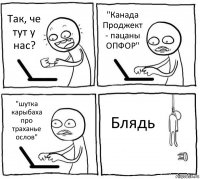 Так, че тут у нас? "Канада Проджект - пацаны ОПФОР" "шутка карыбаха про траханье ослов" Блядь