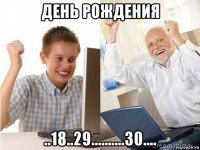 день рождения ..18..29..........30....