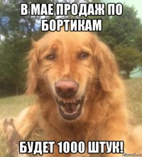 в мае продаж по бортикам будет 1000 штук!