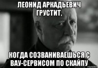 леонид аркадьевич грустит, когда созваниваешься с вау-сервисом по скайпу