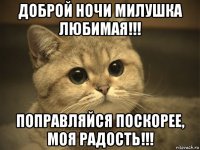 доброй ночи милушка любимая!!! поправляйся поскорее, моя радость!!!