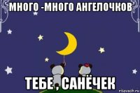много -много ангелочков тебе , санёчек