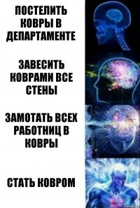 Постелить ковры в департаменте Завесить коврами все стены Замотать всех работниц в ковры Стать ковром