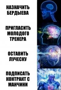 назначить Бердыева пригласить молодого тренера оставить луческу подписать контракт с манчини