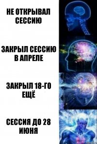 Не открывал сессию закрыл сессию в апреле закрыл 18-го ещё Сессия до 28 июня