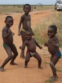 Создать мем Happy african kids