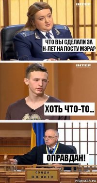 Что вы сделали за н-лет на посту мэра? Хоть что-то... Оправдан!