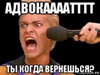 адвокаааатттт ты когда вернешься?