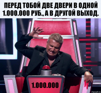 Перед тобой две двери в одной 1.000.000 руб., а в другой выход. 1.000.000