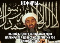 кефиры, общий бюджет халифата к 2030 планируется довести до отметки 700 миллиардов $