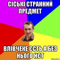 сіські странний предмет влівчеке єсть а без нього нєт