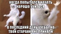 когда попытался начать хорошо учиться в последний день учёбы, но твои старания не приняли