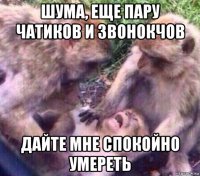 шума, еще пару чатиков и звонокчов дайте мне спокойно умереть
