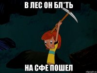 в лес он бл*ть на сфе пошел