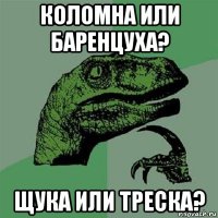 коломна или баренцуха? щука или треска?